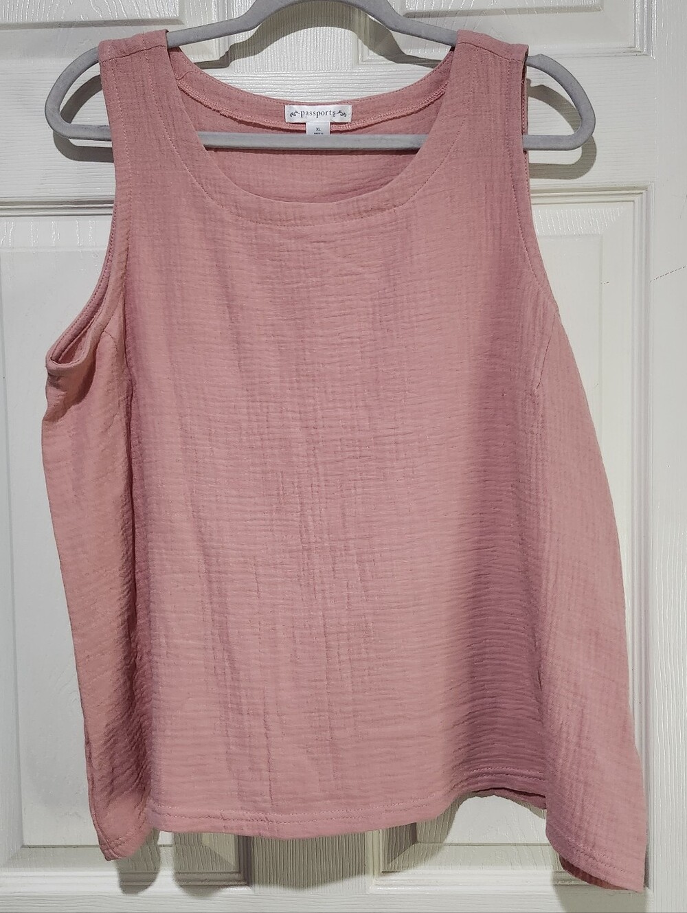Passport NWOT Blush Pink Textured Tank Size XL